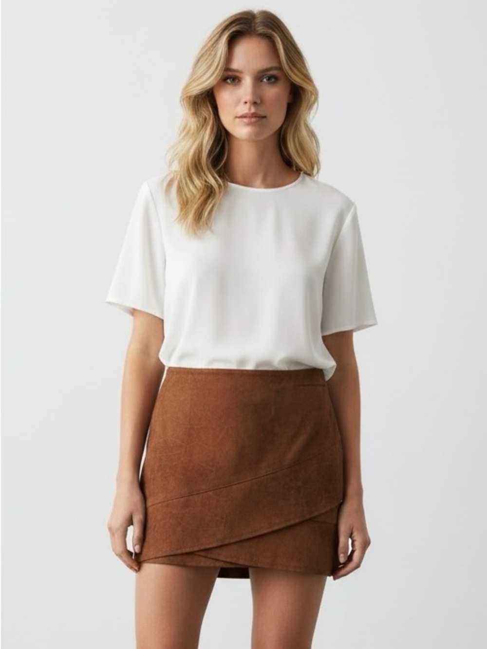 Free People Faux Suede‎ Brown Mini Skirt